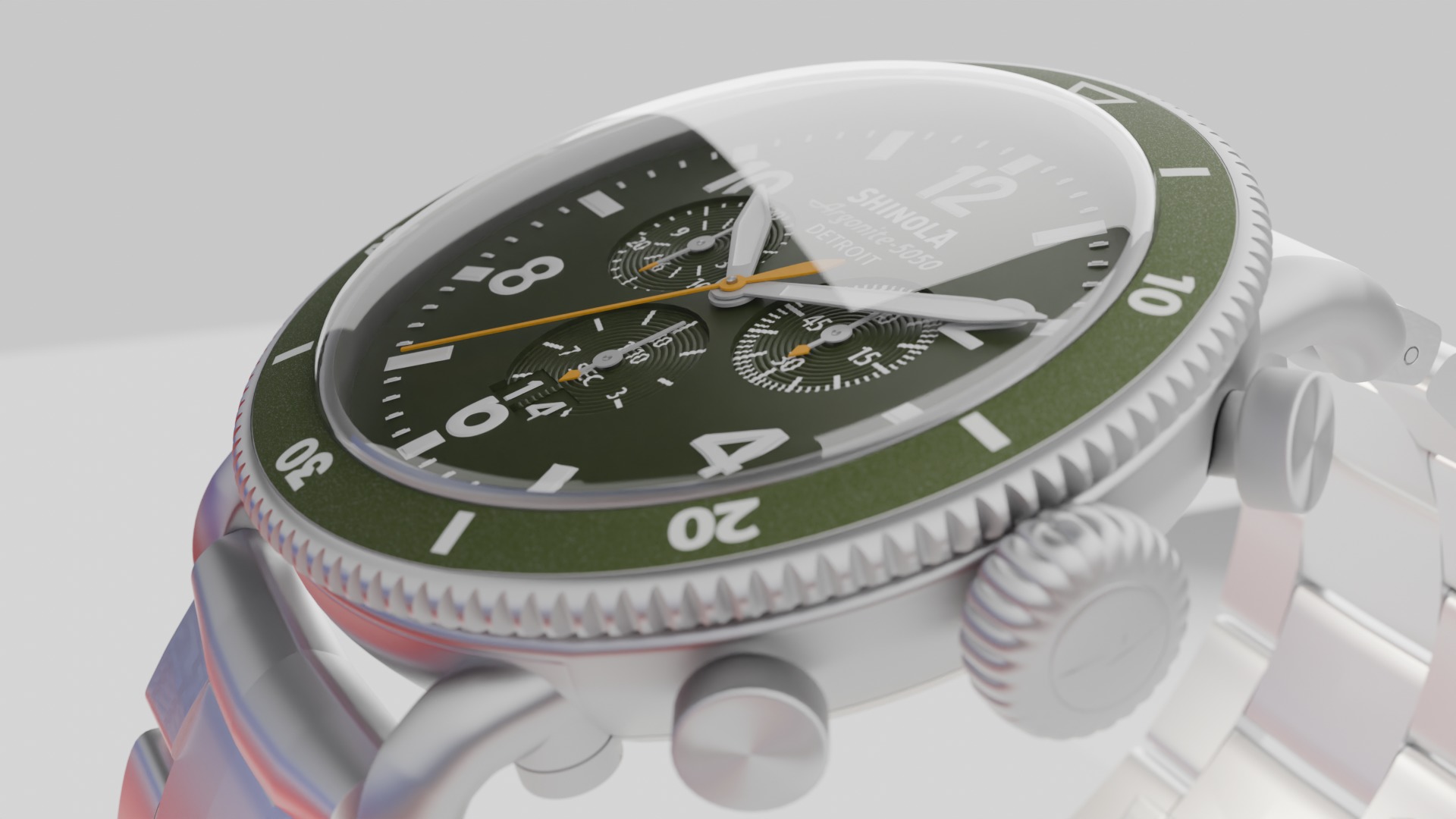 Runwell Sports Chrono 48mm Watch 3D model_1