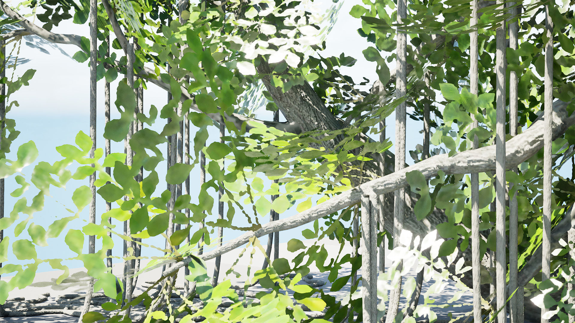 Rigged Jungle Tree 3D Model Low-poly 3D model_5