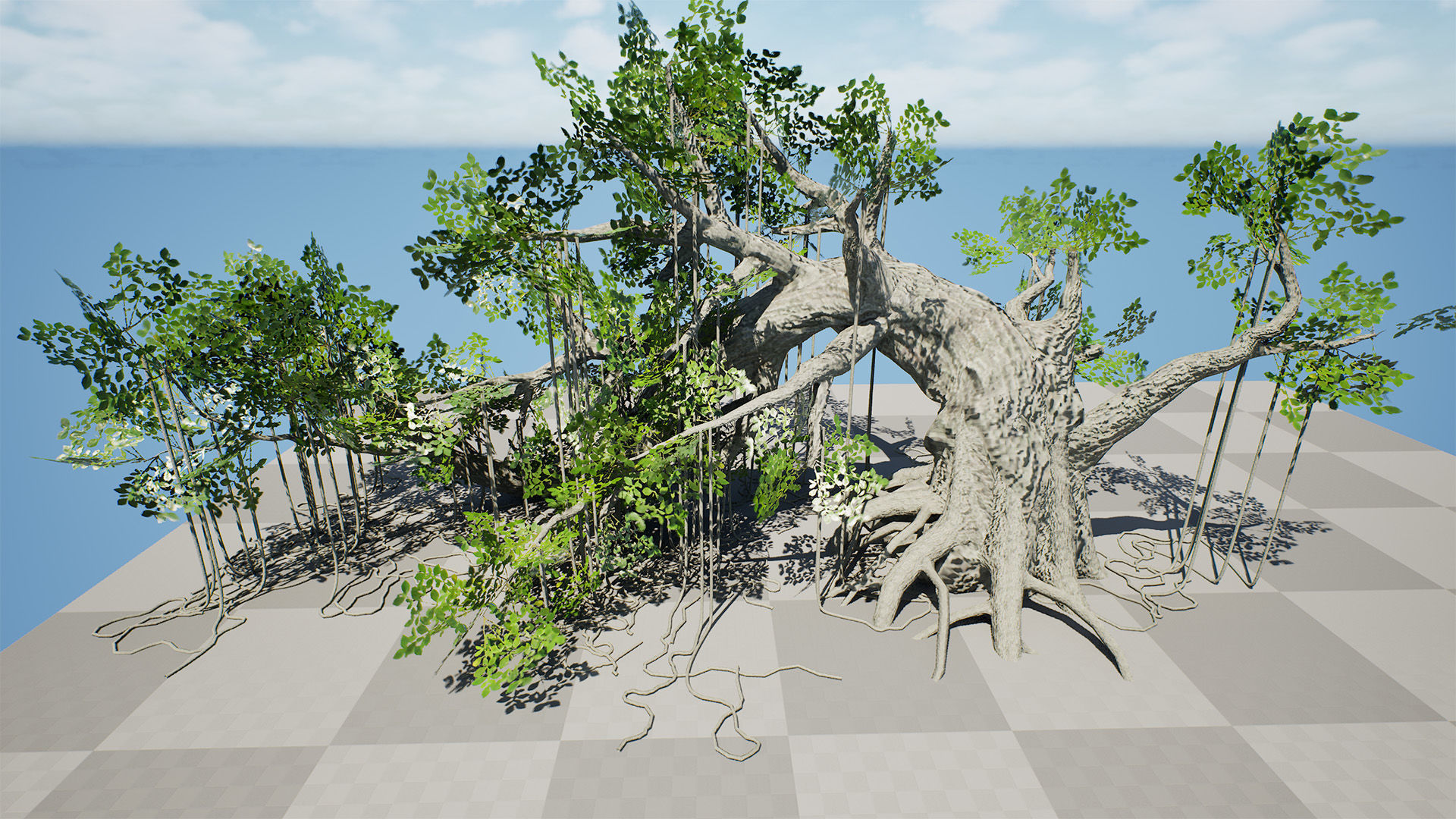 Rigged Jungle Tree 3D Model Low-poly 3D model_4