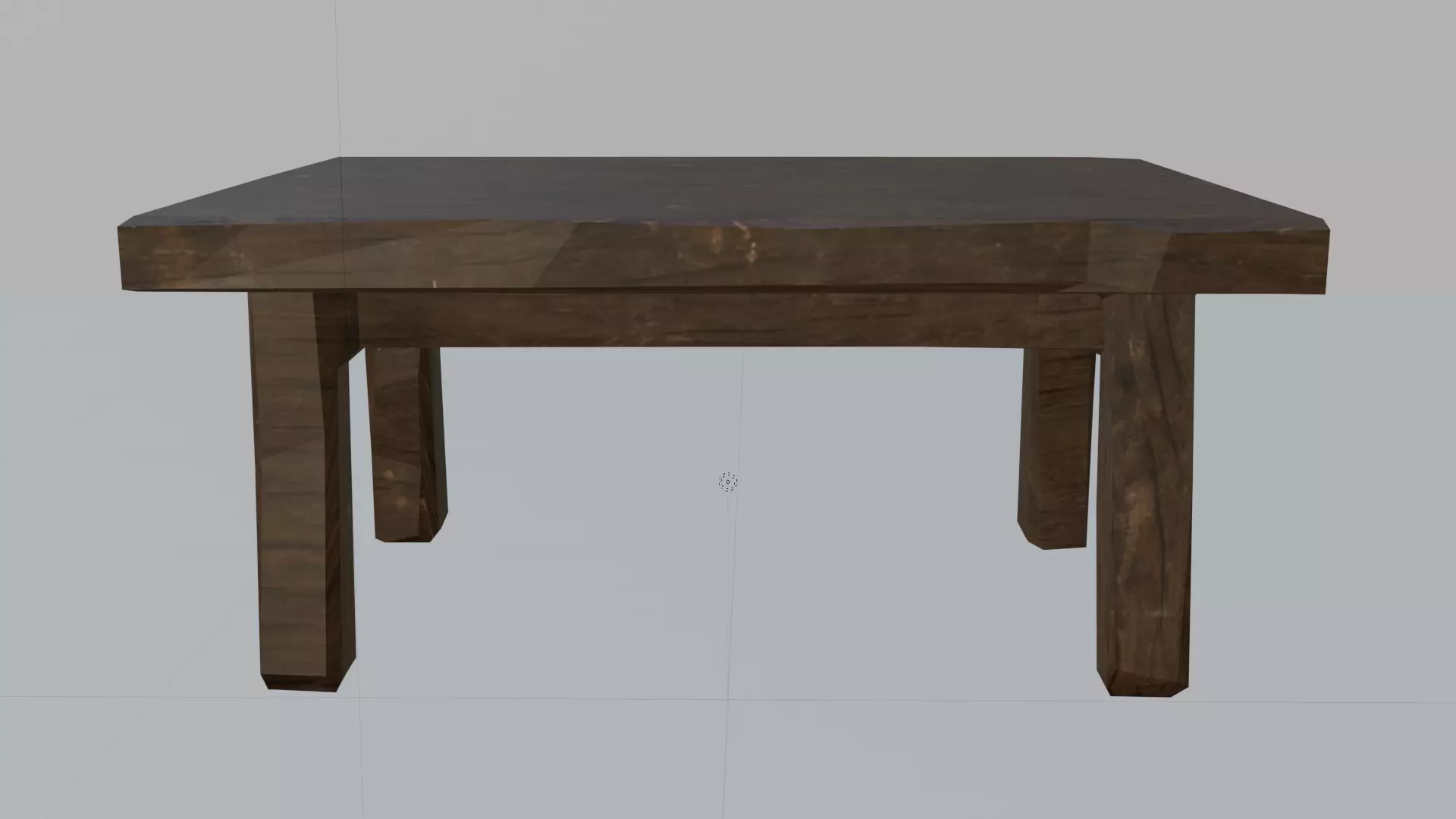 Wooden Table Low-poly 3D model_0