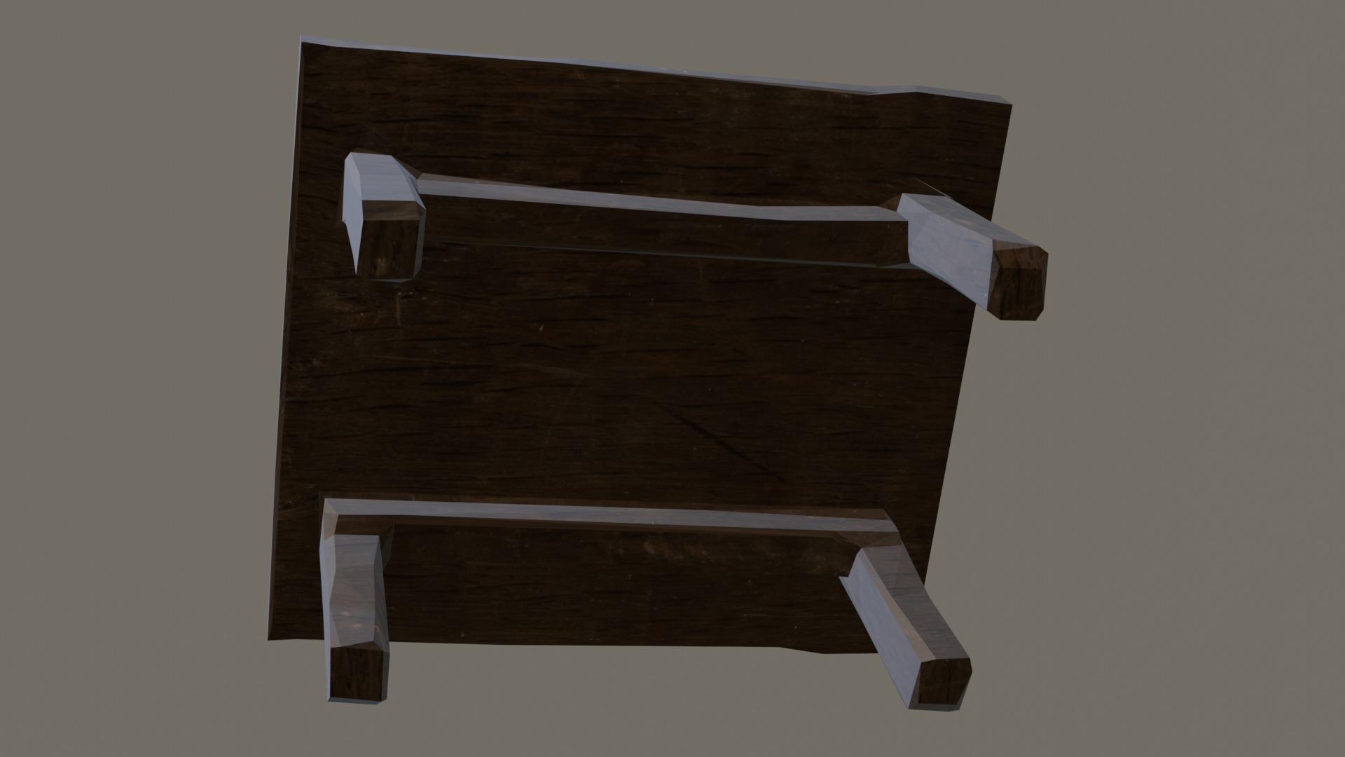 Wooden Table Low-poly 3D model_4