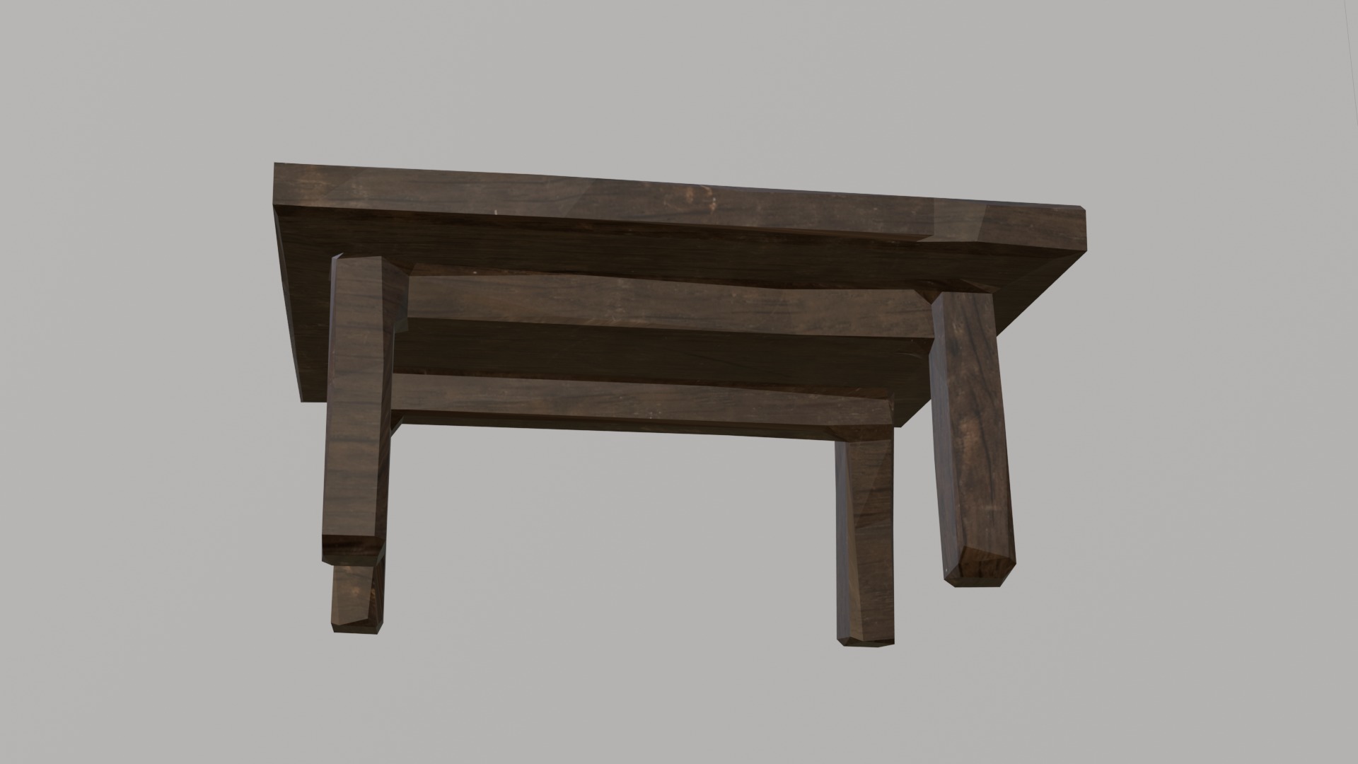 Wooden Table Low-poly 3D model_2