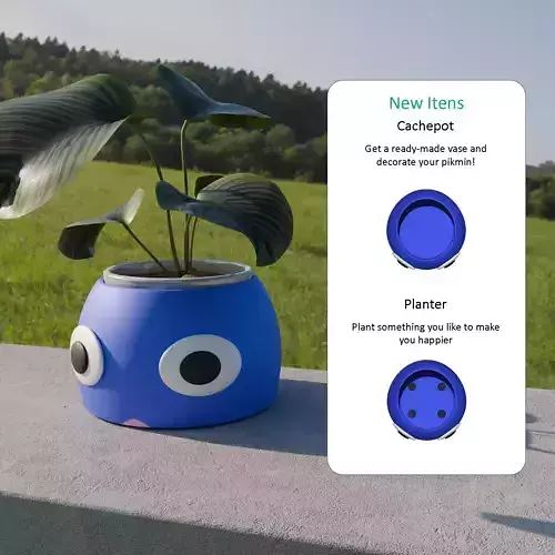Nintendo Blue Pikmin Pot and Vase 3D print model