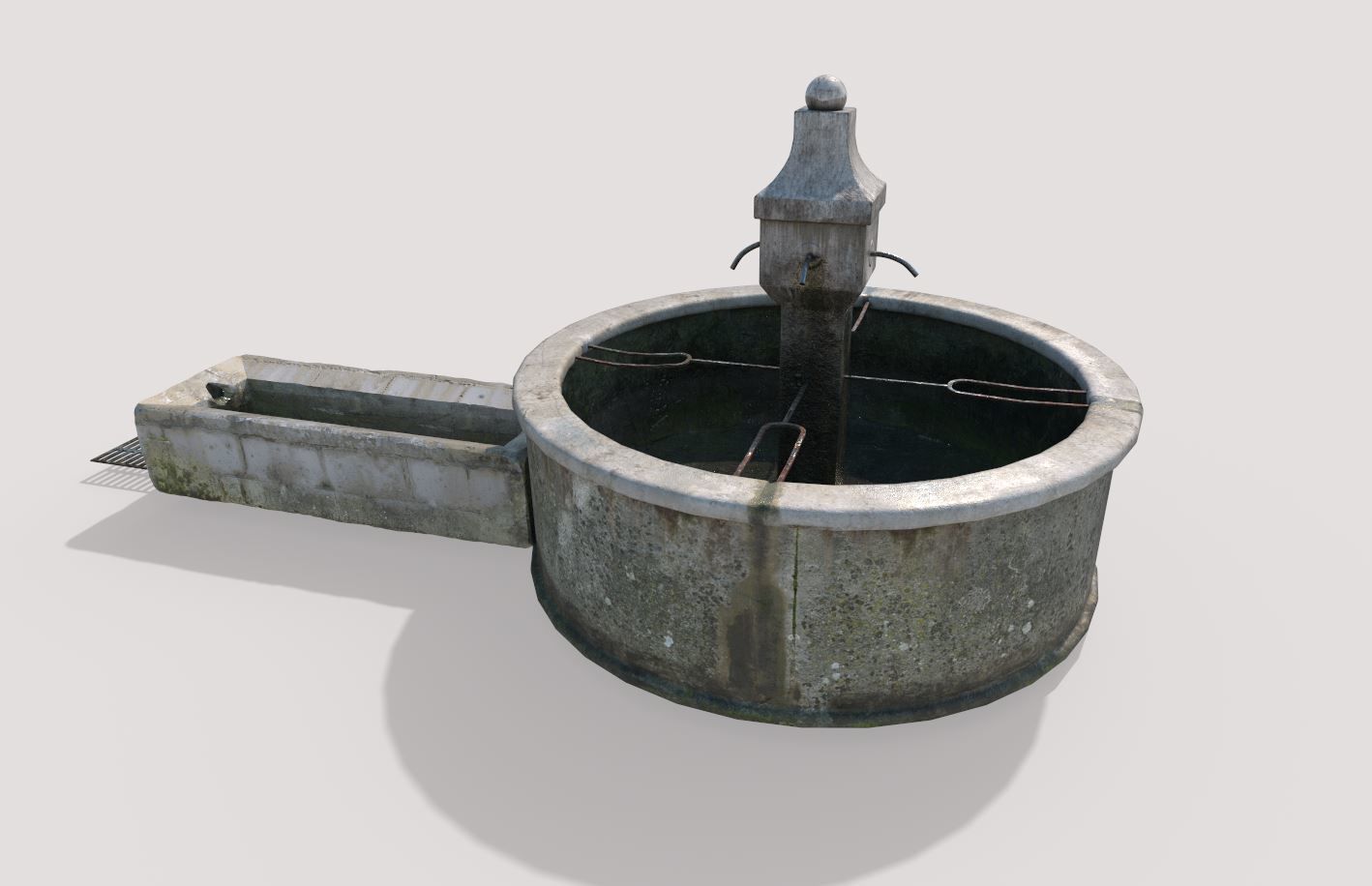 Ancient Public Fountain 3D model_3