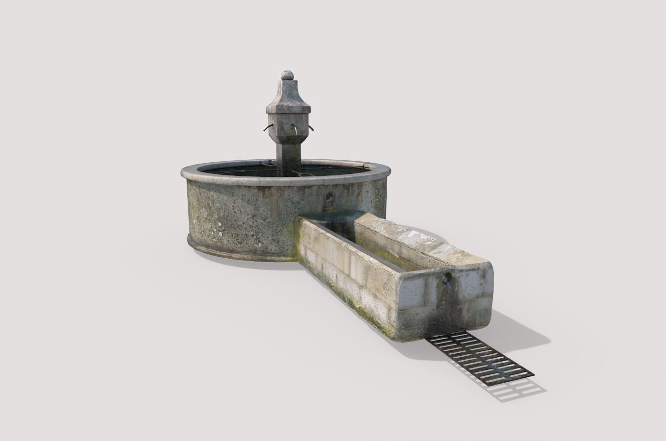 Ancient Public Fountain 3D model_5