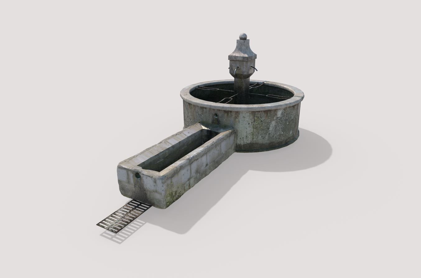 Ancient Public Fountain 3D model_4