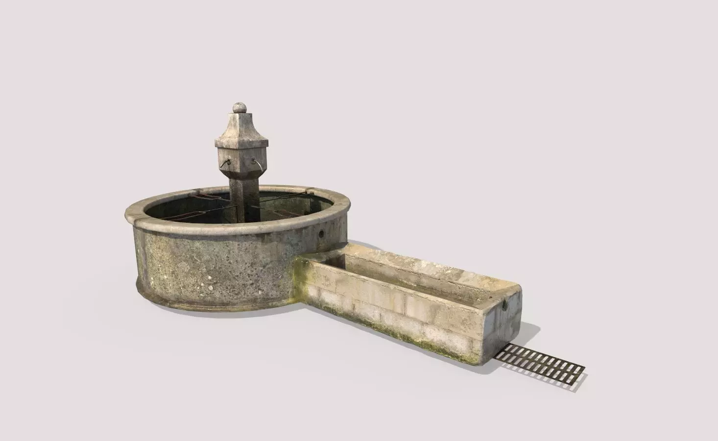 Ancient Public Fountain 3D model_0