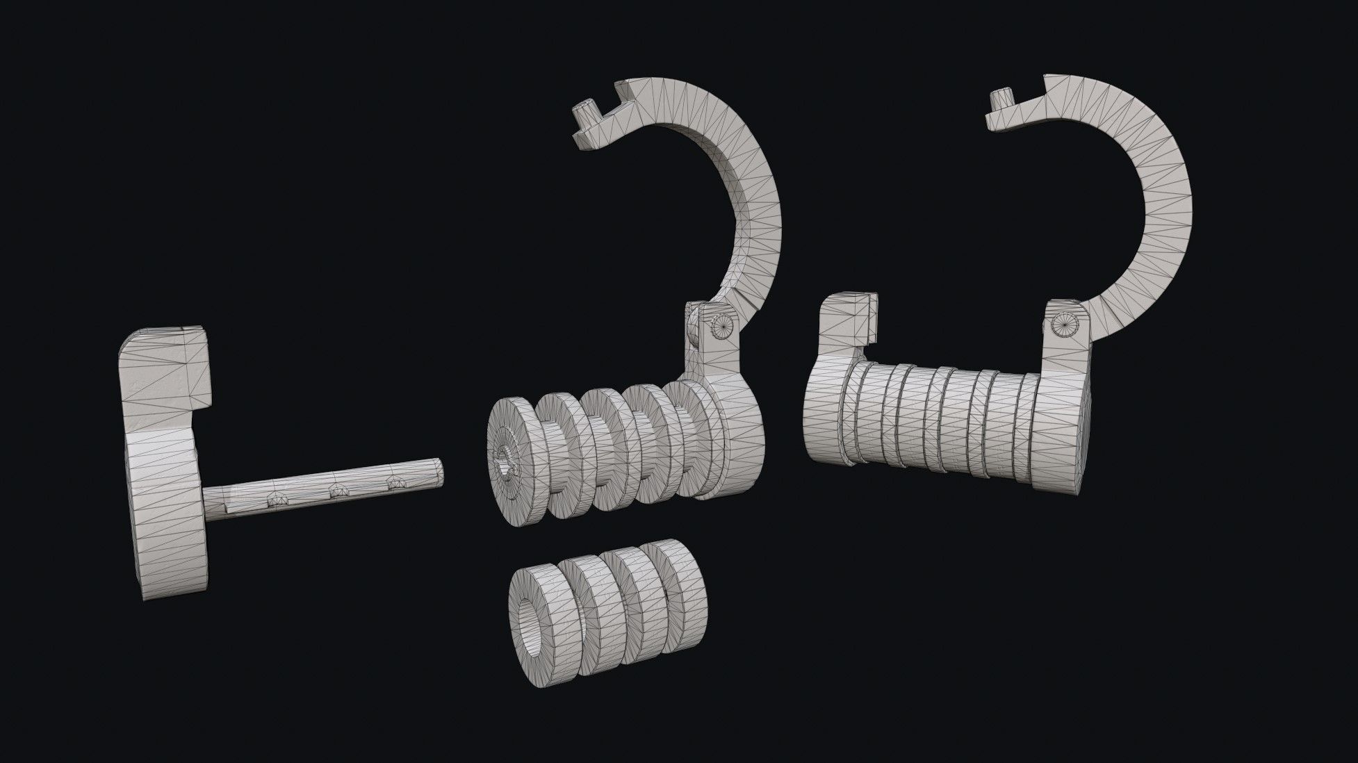 Padlock 9 code 3D model_8