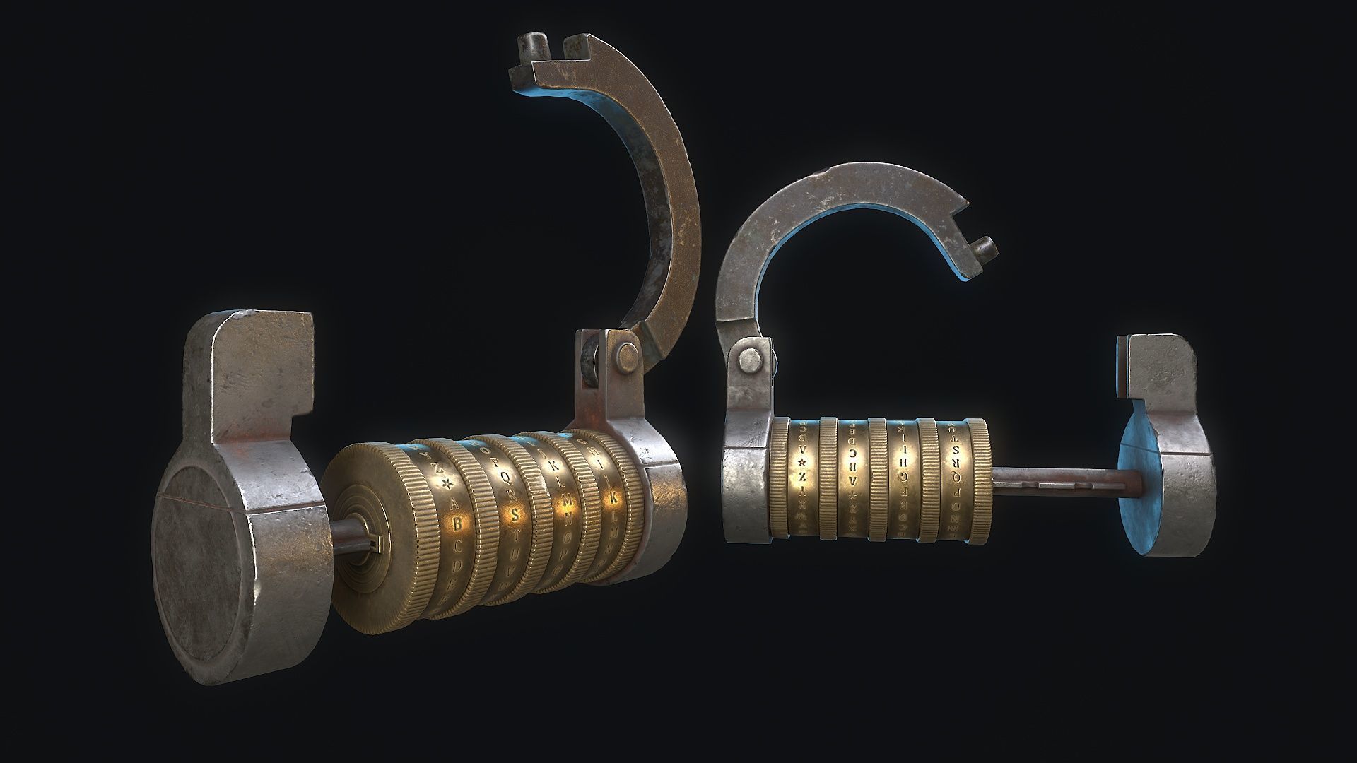 Padlock 9 code 3D model_3