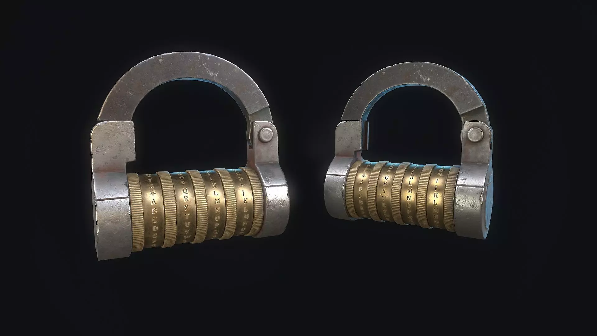 Padlock 9 code 3D model_0