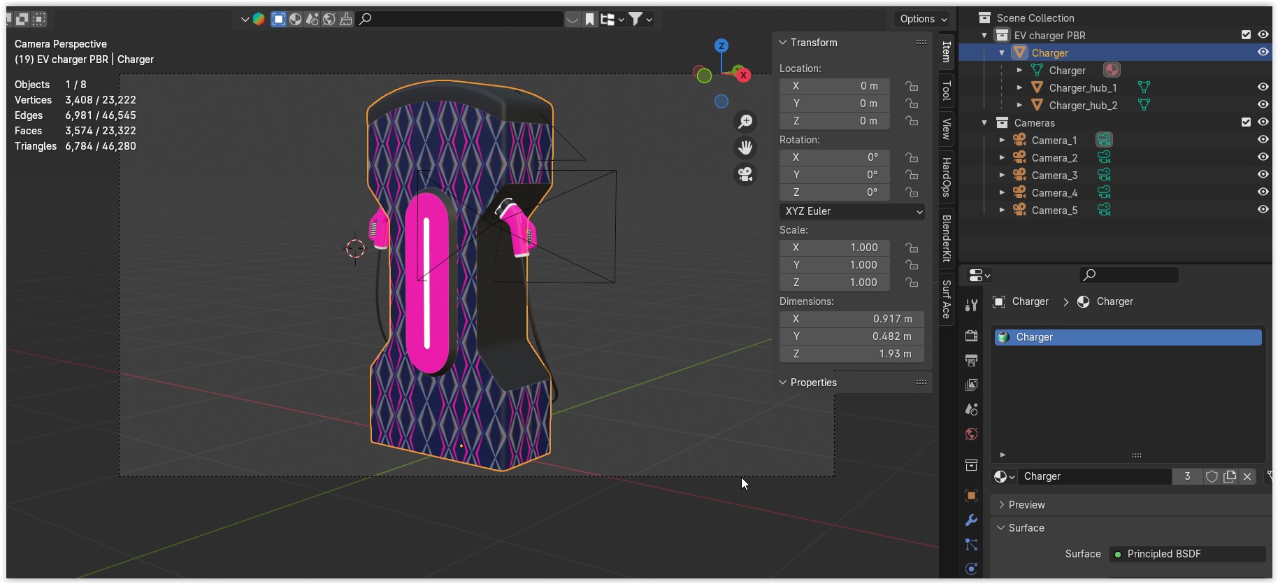 EV charger XV PBR 8K 3D model_10