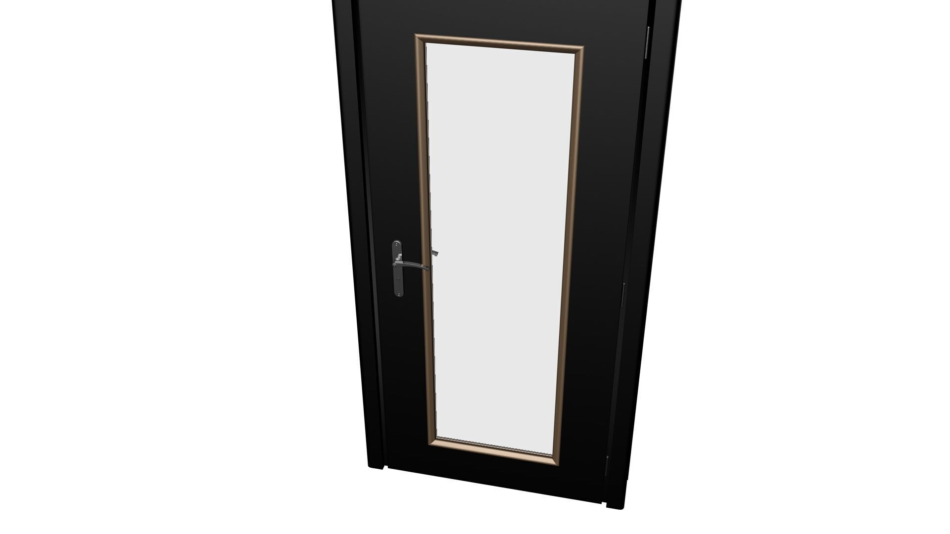 Wooden Door with Window Low-poly 3D model_14