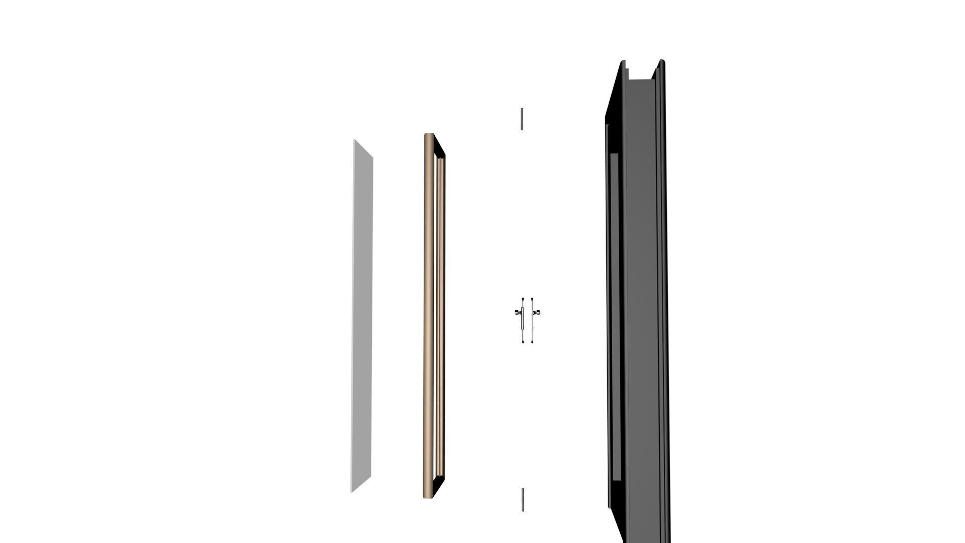 Wooden Door with Window Low-poly 3D model_9