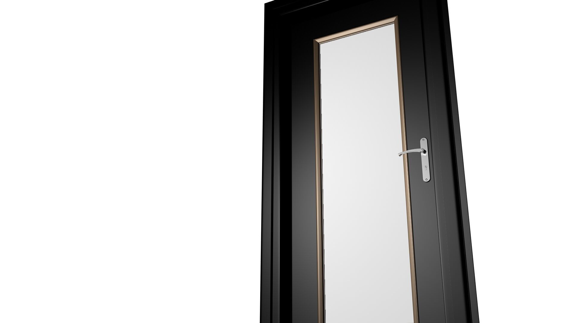 Wooden Door with Window Low-poly 3D model_8