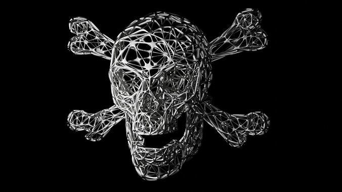 Spider Web Pirate Skull 3D print model