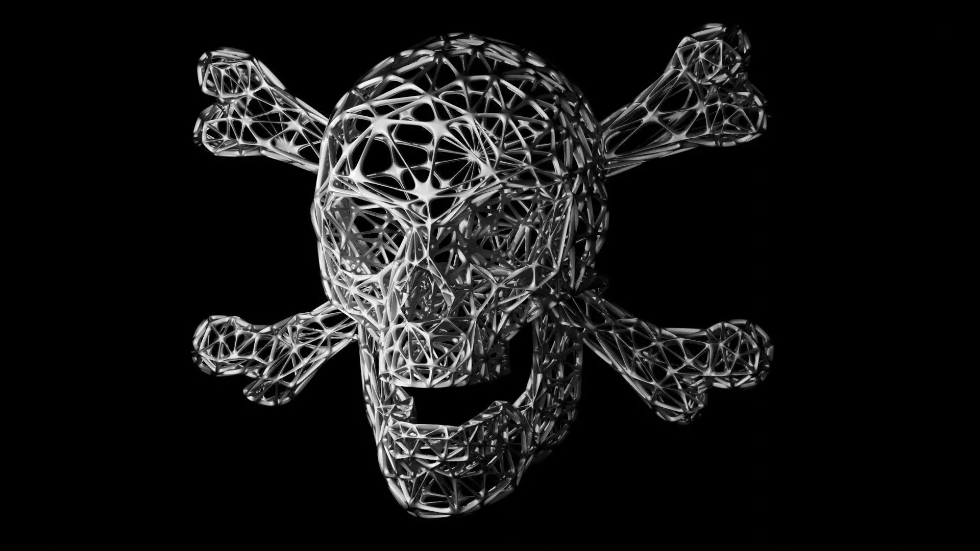 Spider Web Pirate Skull 3D print model