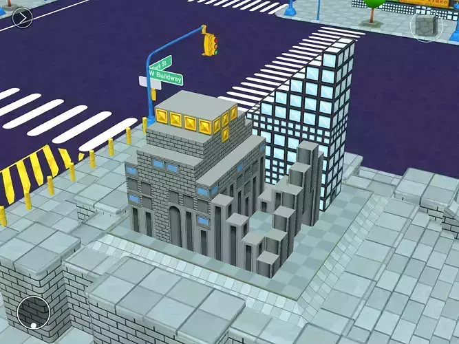 I m an Architect city with buildings and street signs Free 3D print model