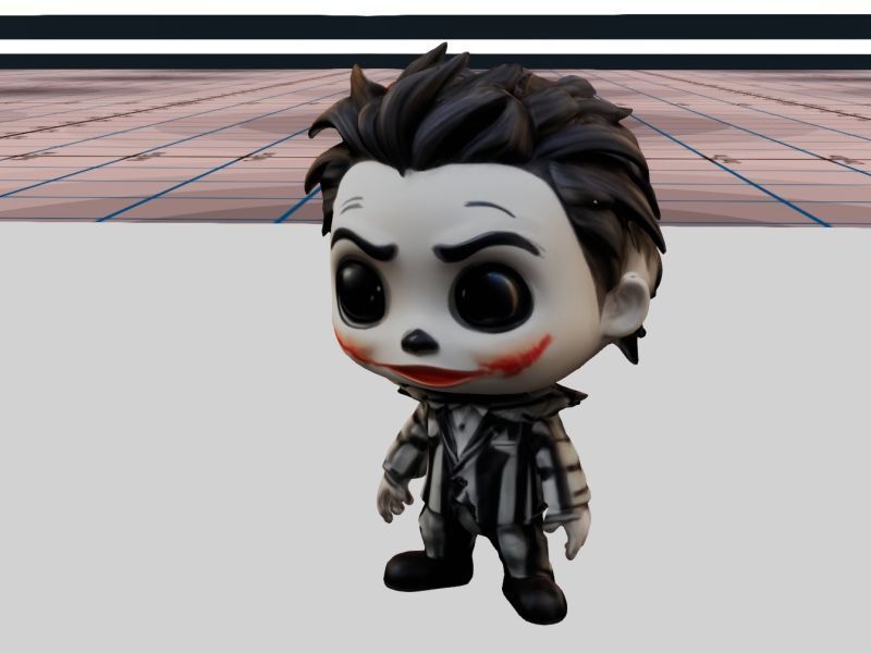 Beetlejuice chibi Low-poly 3D model_2