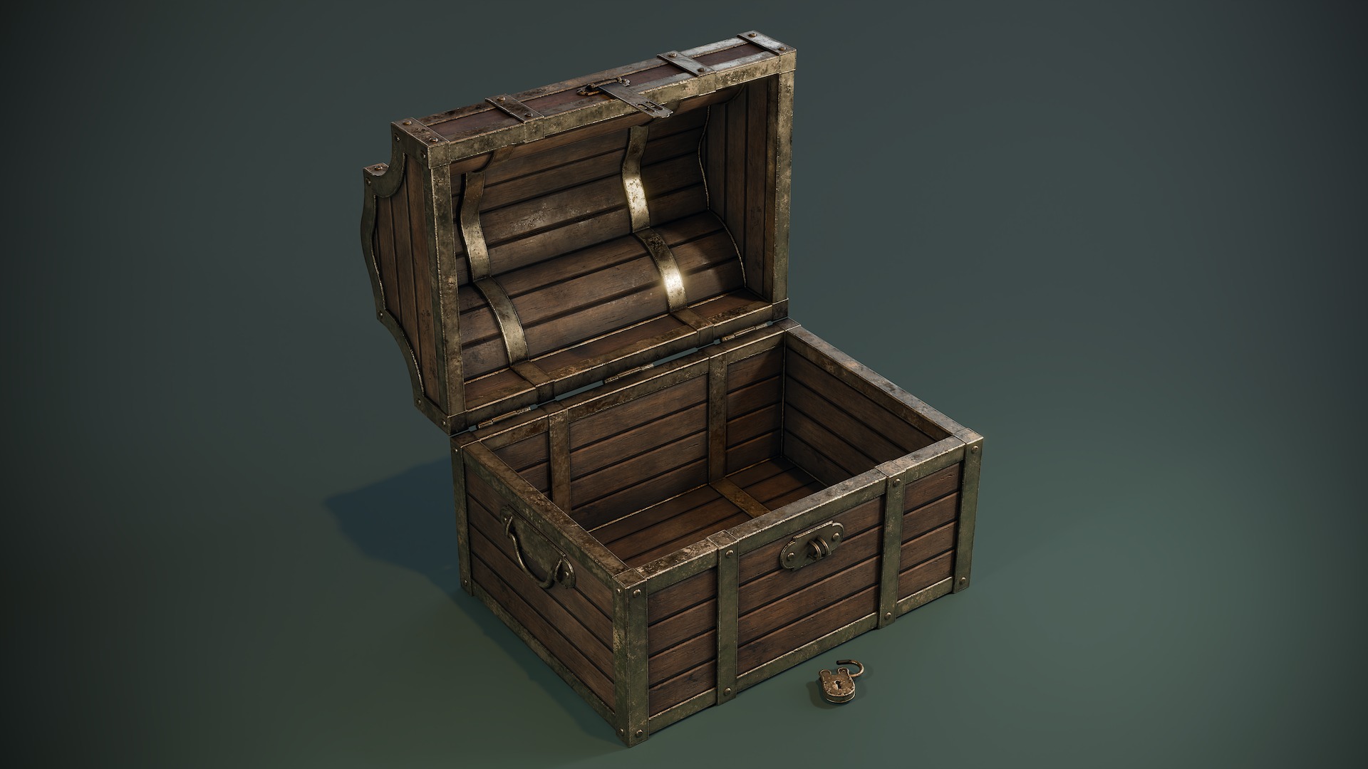 Treasure Chest Low-poly 3D model_6
