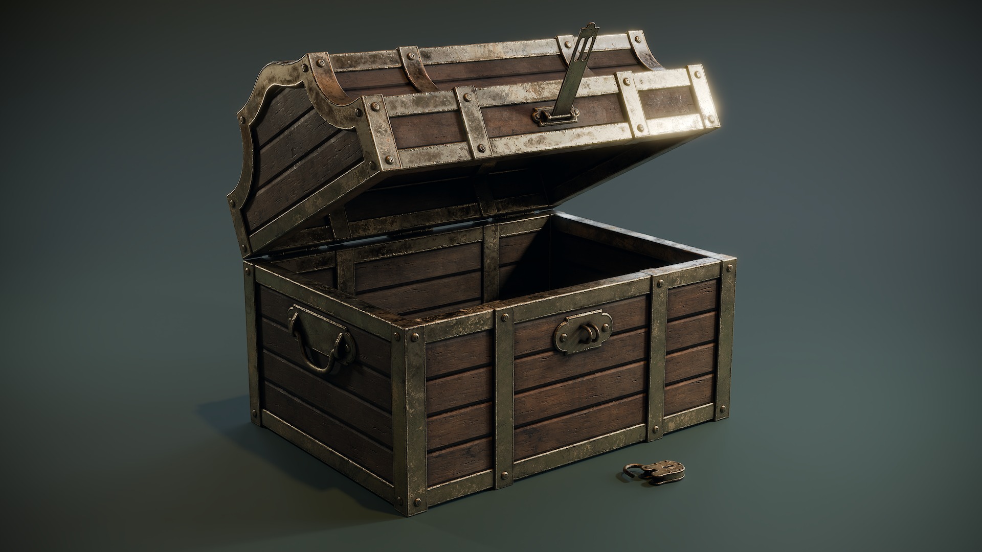 Treasure Chest Low-poly 3D model_2