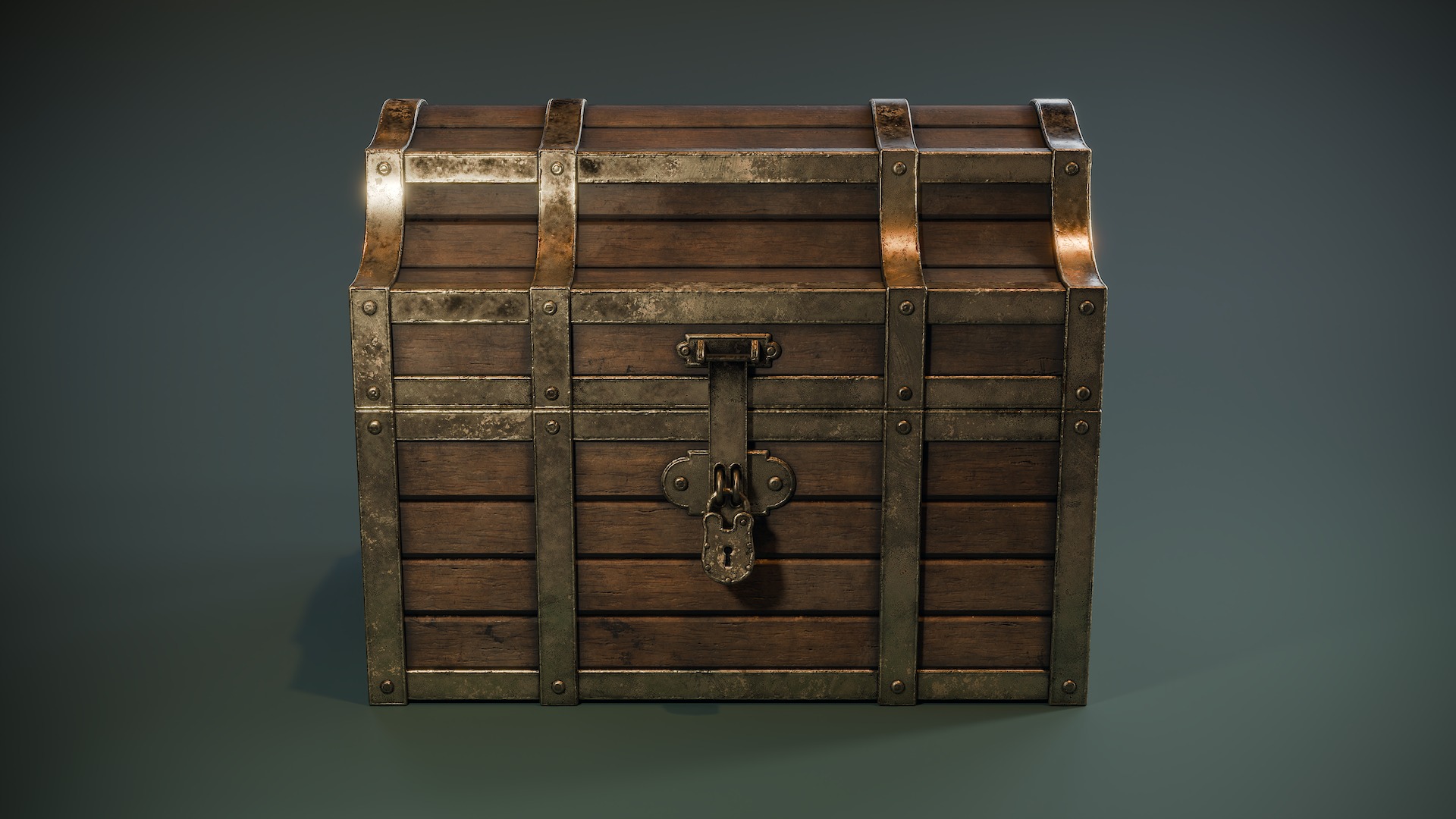 Treasure Chest Low-poly 3D model_5