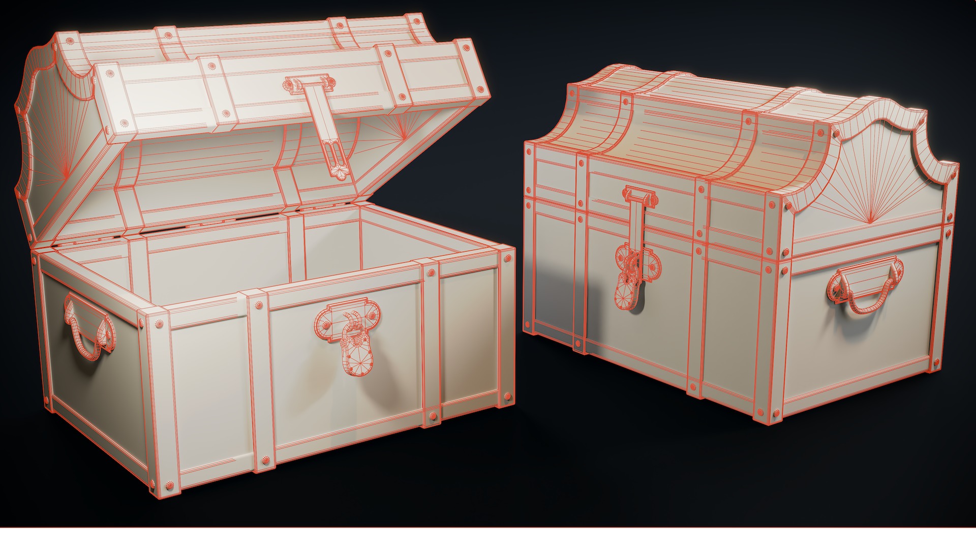 Treasure Chest Low-poly 3D model_7