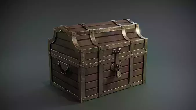 Treasure Chest Low-poly 3D model
