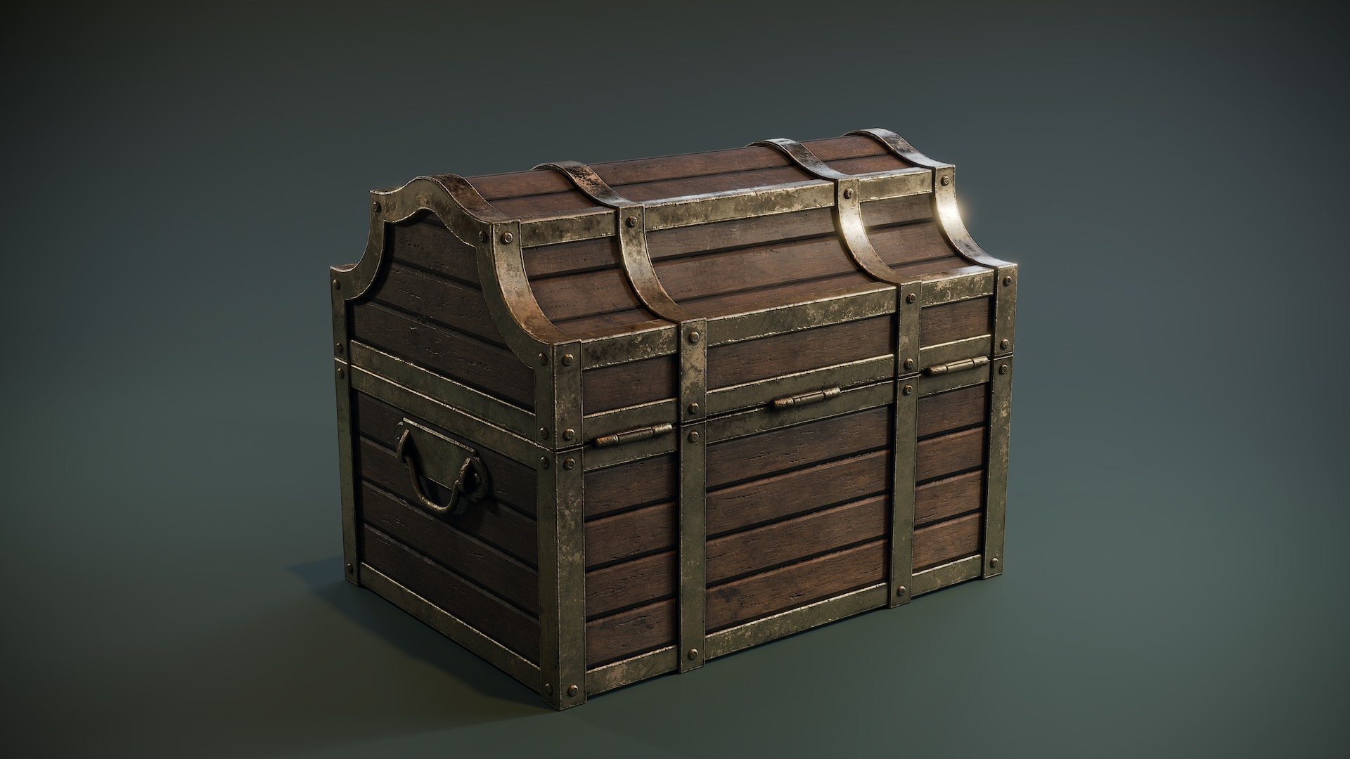 Treasure Chest Low-poly 3D model_3
