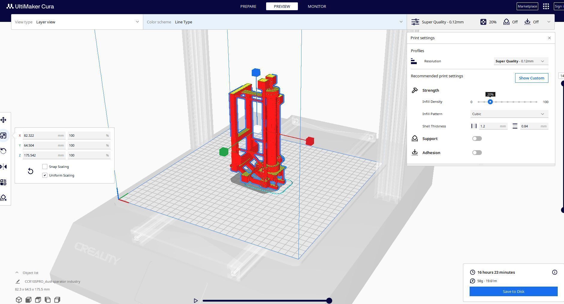 dust sparator machine 3D print model_1