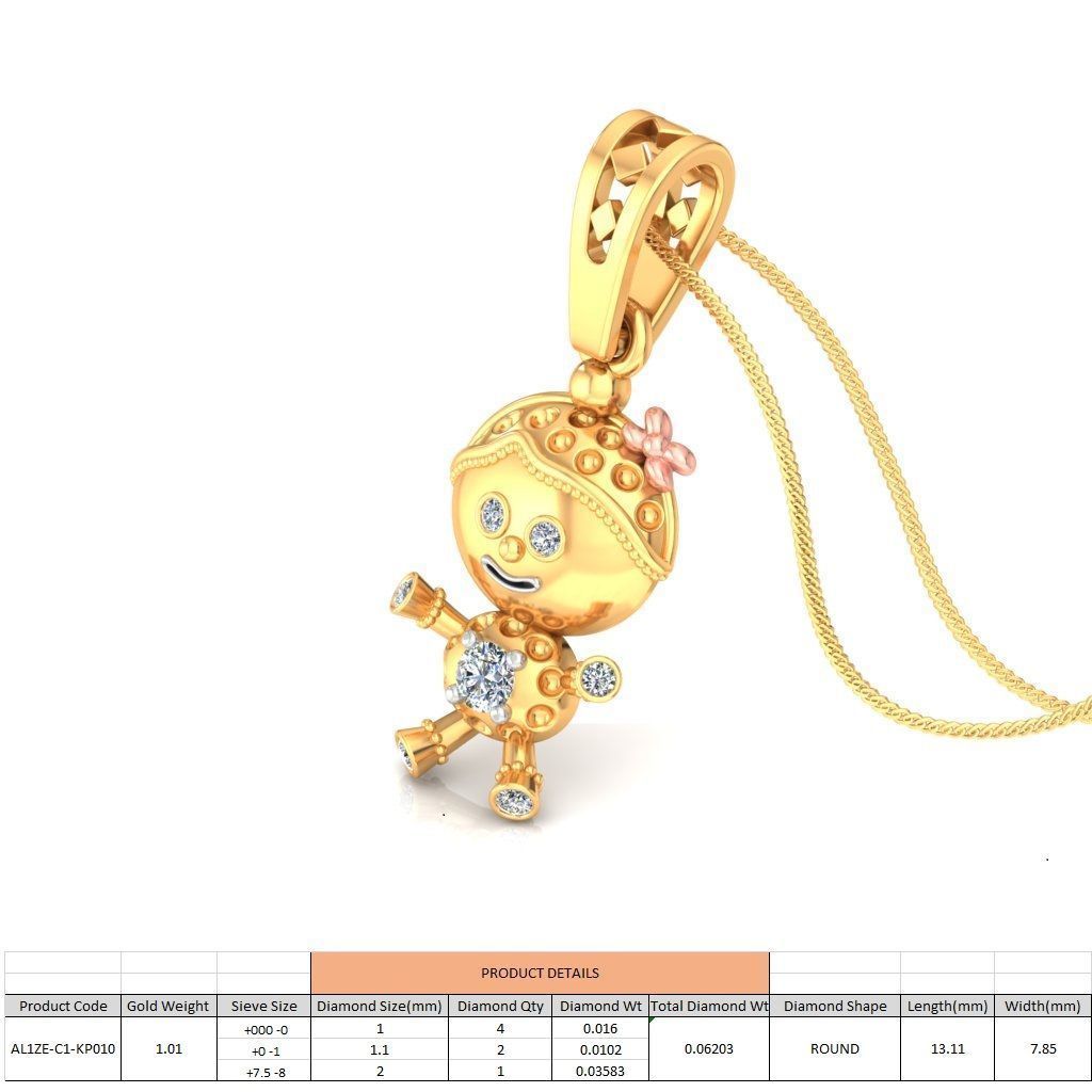  child earring  3D print model_3