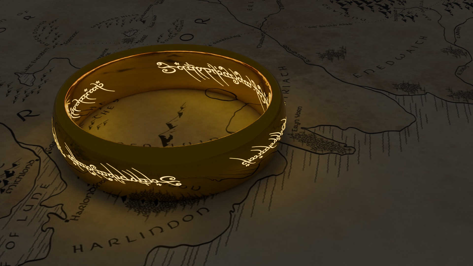 One Ring Low-poly 3D model_3