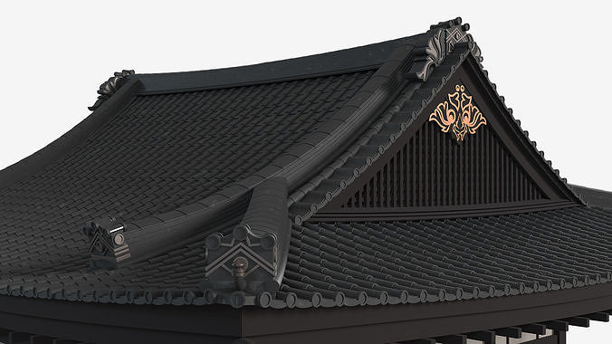 Japan Traditional House Dark Full Interior 3D model 7