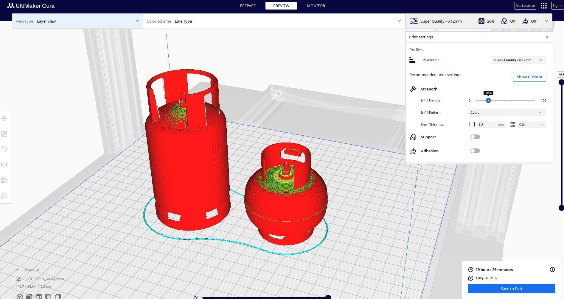 Gas cylinder 3D print model_1