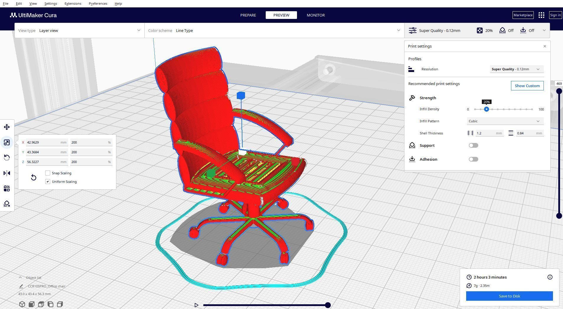 Office chair 3D print model_1