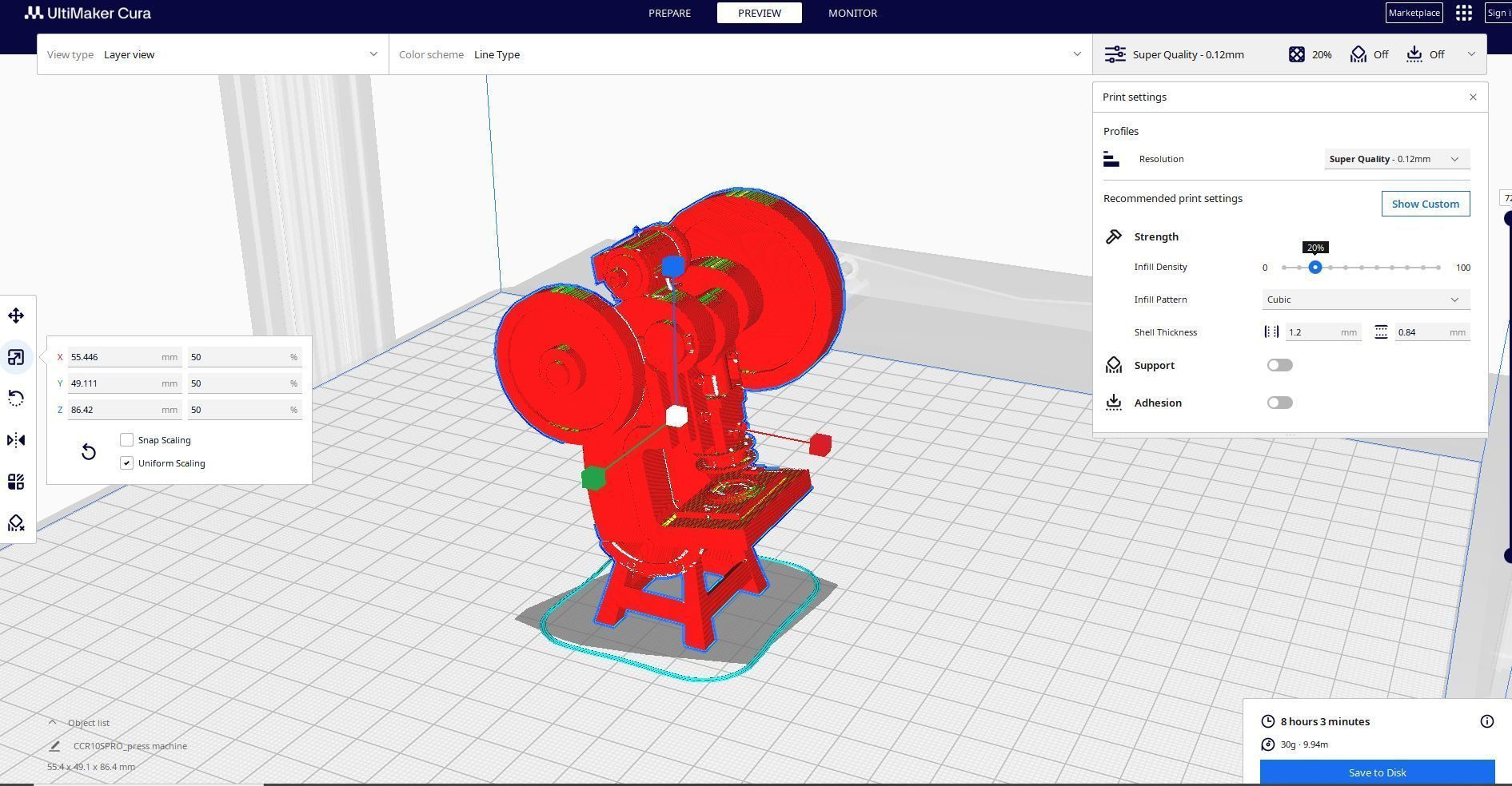 Machine press 3D print model_1