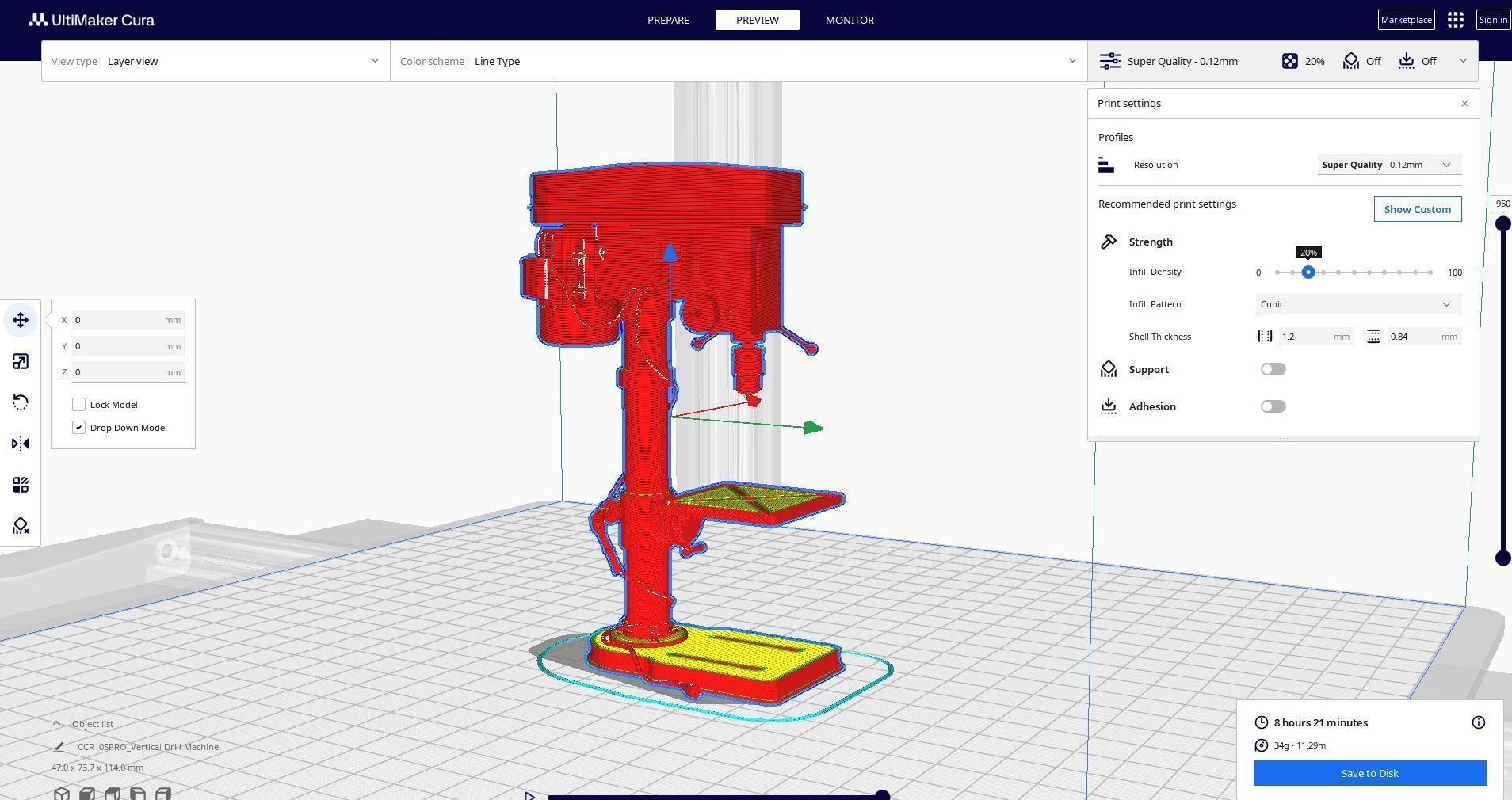 vertical drilling machine 3D print model_2