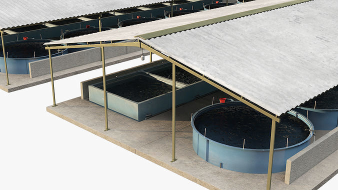 Fish Farm Covered 3D model 5