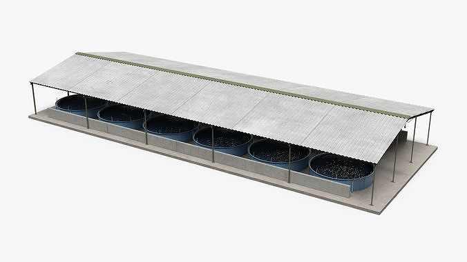 Fish Farm Covered 3D model 6
