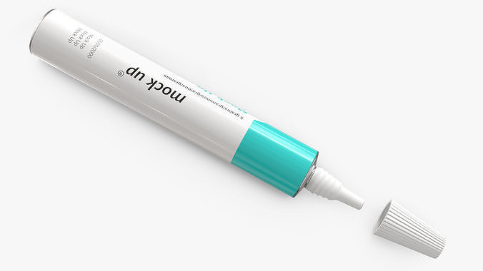 Medical Aluminum Ointment Tube Mock Up 3D model 6