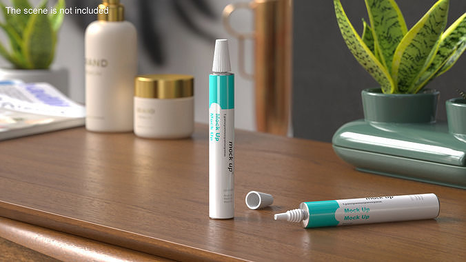 Medical Aluminum Ointment Tube Mock Up 3D model