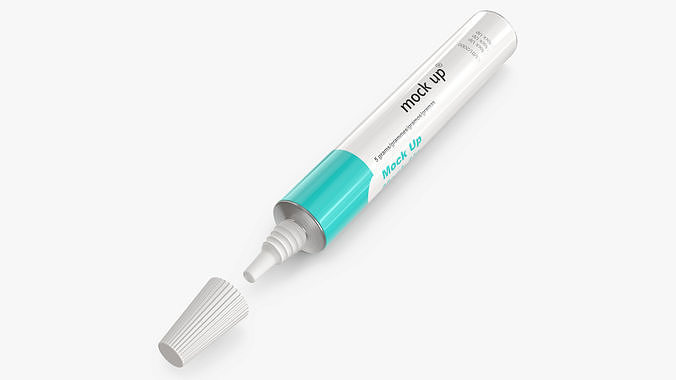 Medical Aluminum Ointment Tube Mock Up 3D model 7
