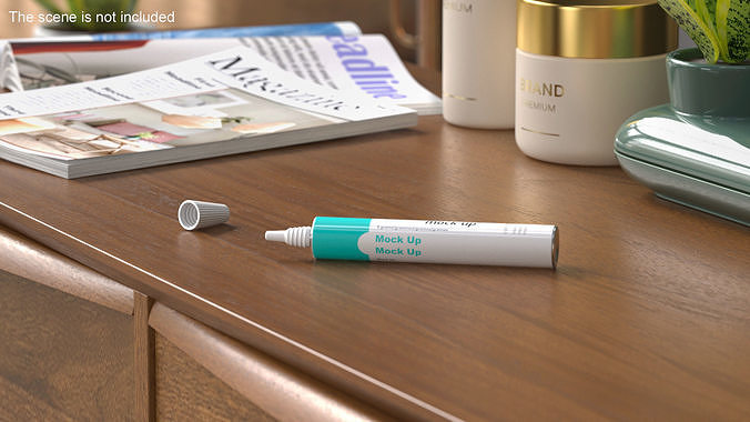 Medical Aluminum Ointment Tube Mock Up 3D model 2