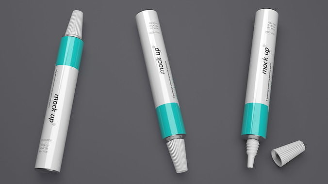 Medical Aluminum Ointment Tube Mock Up 3D model 4