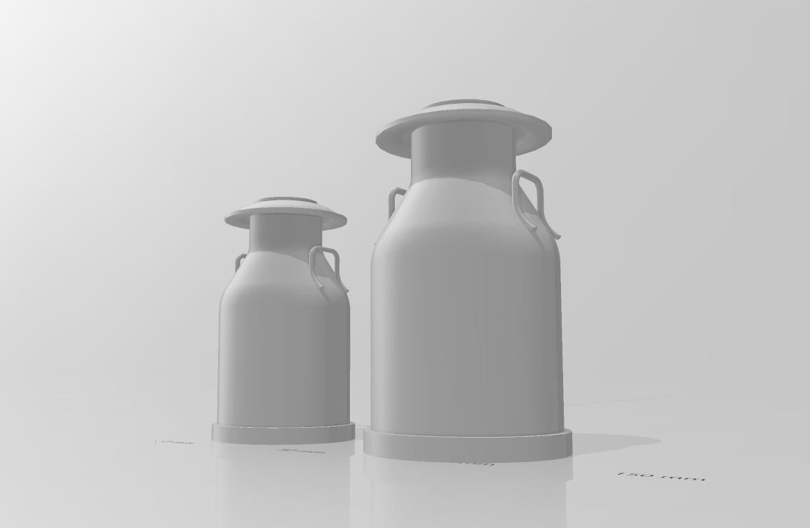 milk cans 3D print model_3