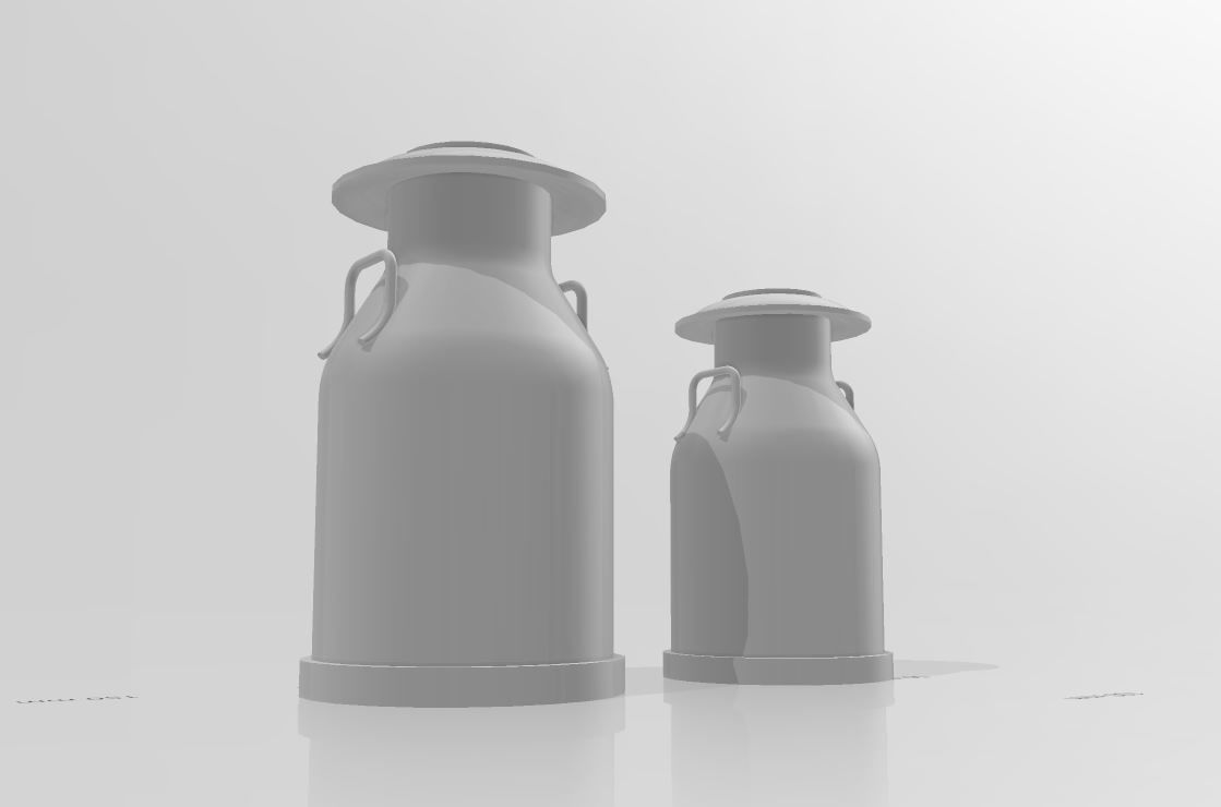 milk cans 3D print model_4