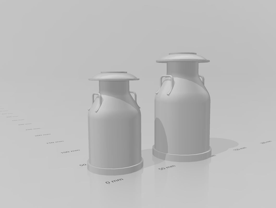 milk cans 3D print model_1