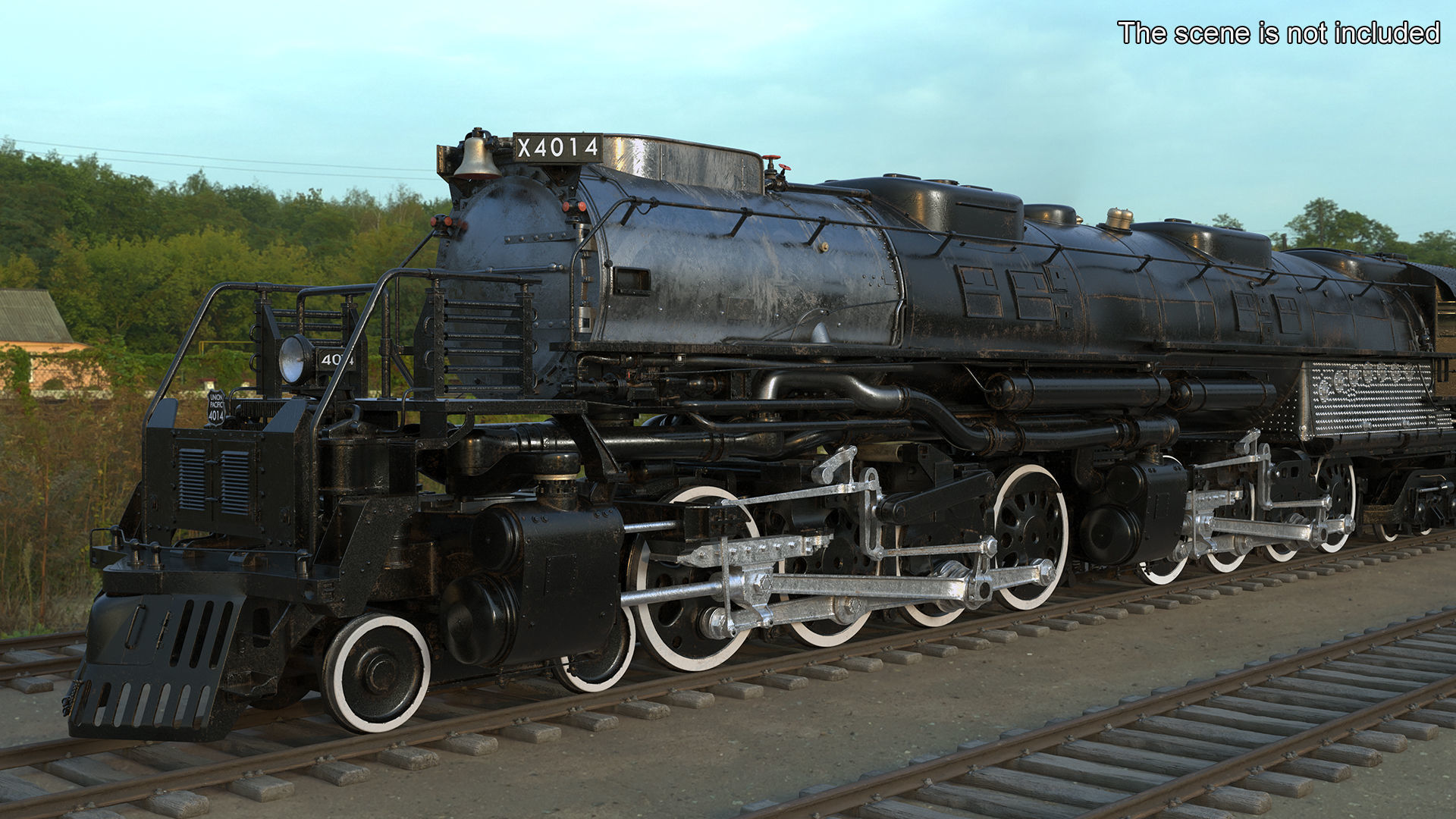 Locomotive Big Boy with Trailed Tender Rigged 3D model