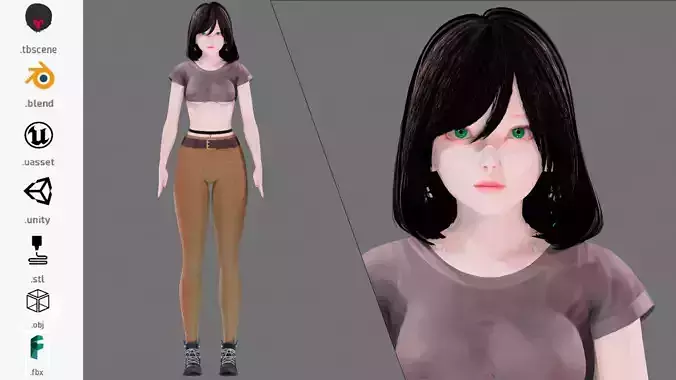 Casual Clothing 0006 - UE5 - Unity - Blender - Animated