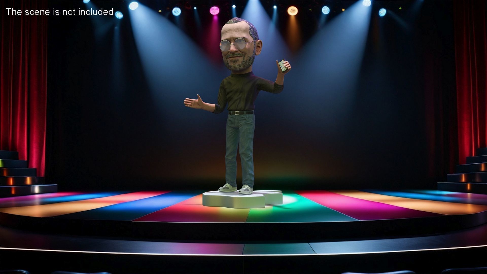 Steve Jobs Figure Rigged 3D model