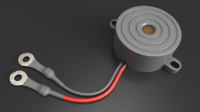 Sound Buzzer Grey 3D model 4